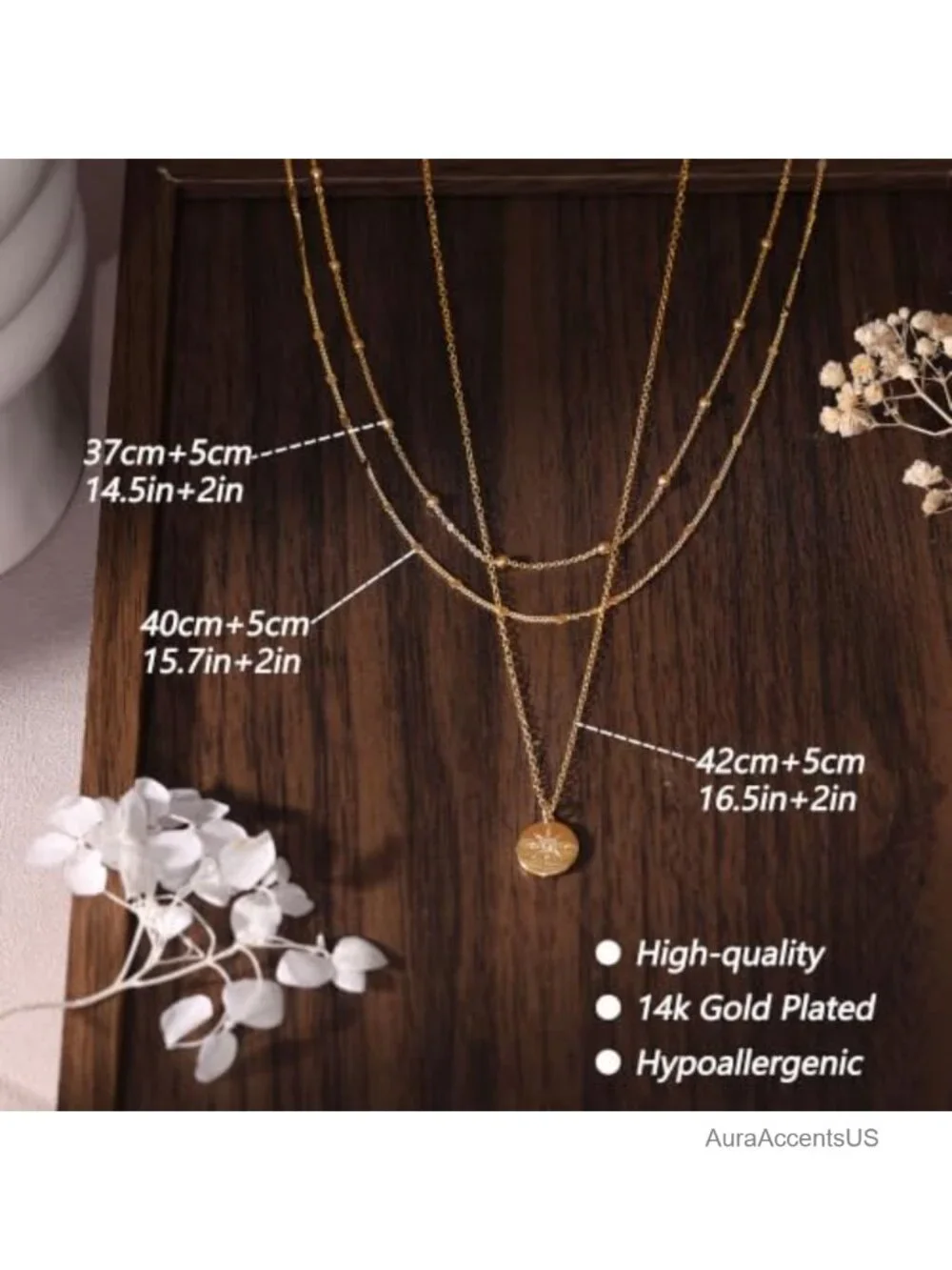 Layered Necklaces for Women Dainty 14k Gold Plated Stack Set